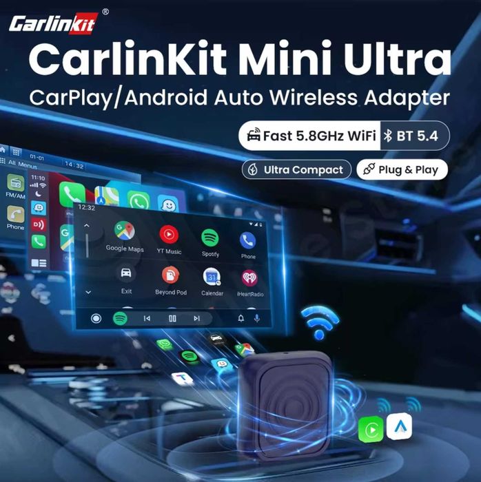 Carlinkit Mini Ultra 2025 - Адаптер беспроводного CarPlay/Android Auto