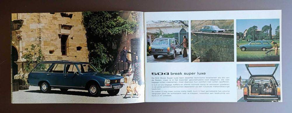 Folheto brochura publicidade memorabília 1973 Peugeot 504