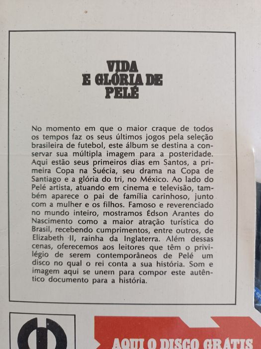 Pelé Manchete da sua vida com disco  vinil