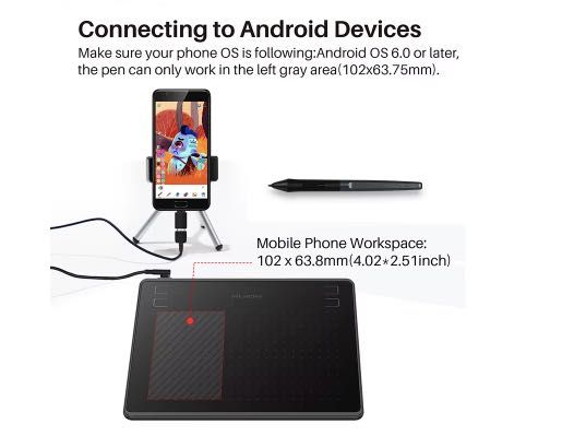 Графічний планшет HUION HS64 для малювання та навчання
