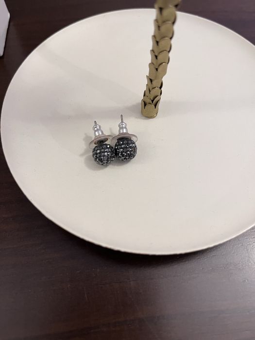 Brincos Cristais Pretos Swarovski