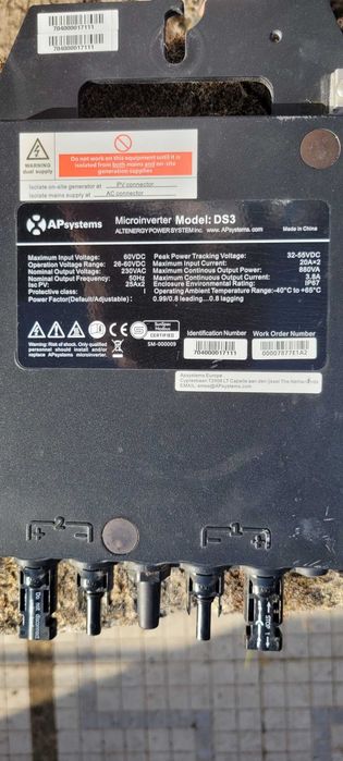 2 x Inversor APSystems QS3 de 860VA510455459978291201