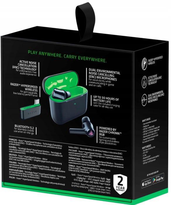 bezprzewodowe słuchawki douszne Razer Hammerhead HyperSpeed