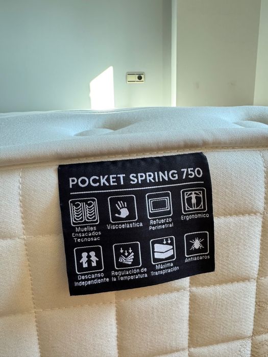 Colchão 200x160cm + Somier em metal e tecido