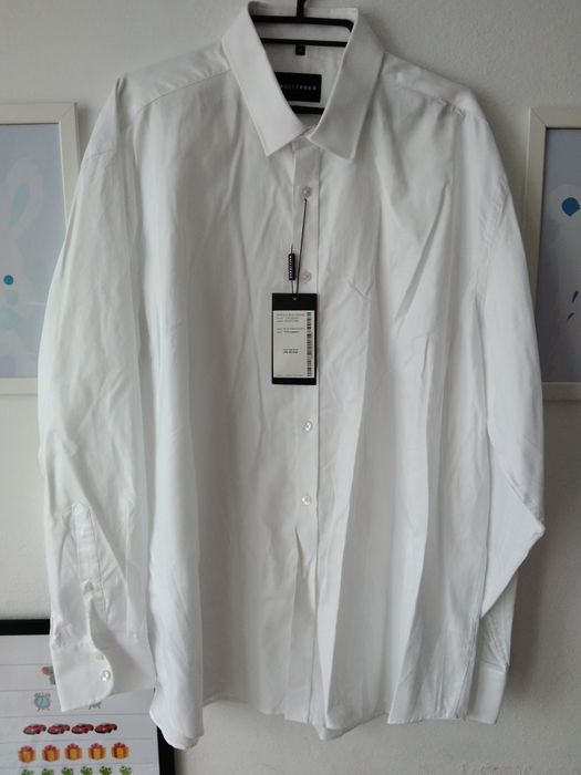 Nowa biała koszula długi rękaw męska Wólczanka 45 XXL