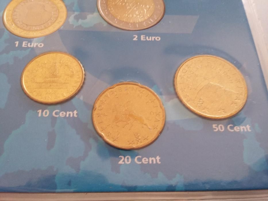 moedas Euro série completa Eslovénia 2007 rara