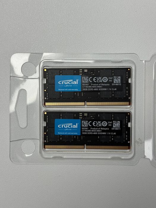 Оперативна памʼять Crucial DDR5 SO-DIMM Kit 32GB (2x16GB) 4800MHz CL40