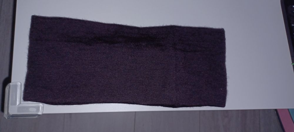 Opaska wełna merino ciemny fiolet upcykling