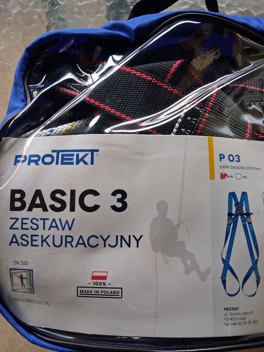 Szelki bezpieczeństwa, zestaw asekuracyjny  PROTEKT basic3