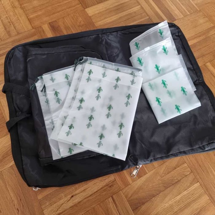 Zestaw 6 sztuk etui podróżne kompresyjne organizer do bagażu