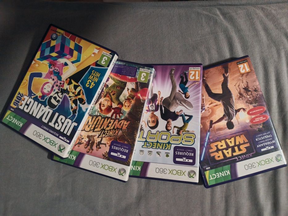 Zestaw Xbox 360 Slim + Kinect + Pad + 4 Gry ruchowe (Just Dance)