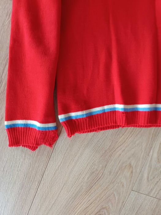 stary retro vintage czerwony męski chłopięcy sweterek 36S 38M old