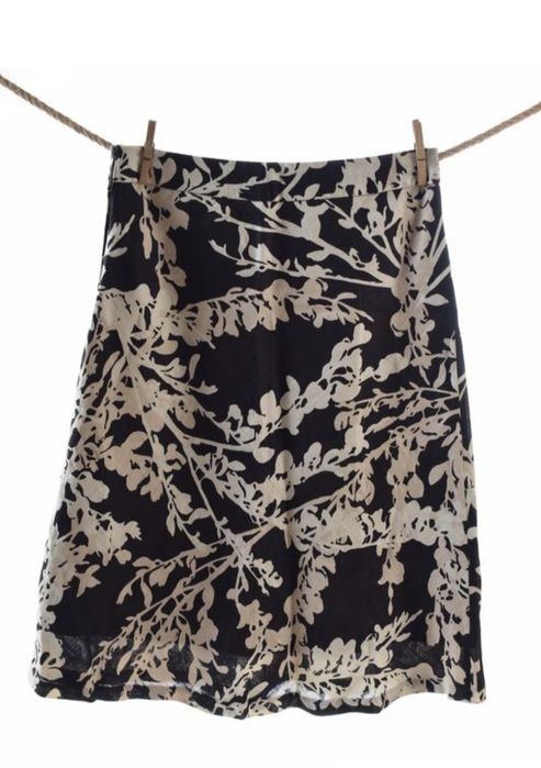 Спідниця h&m квітковий принт синя 100% льон