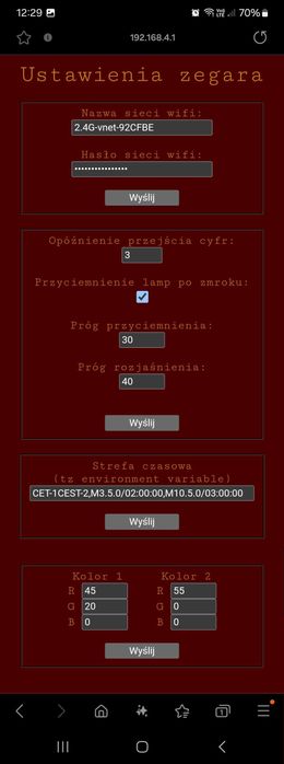 Zegar nixie z566m + z573m WiFi NTP BEZ LAMP