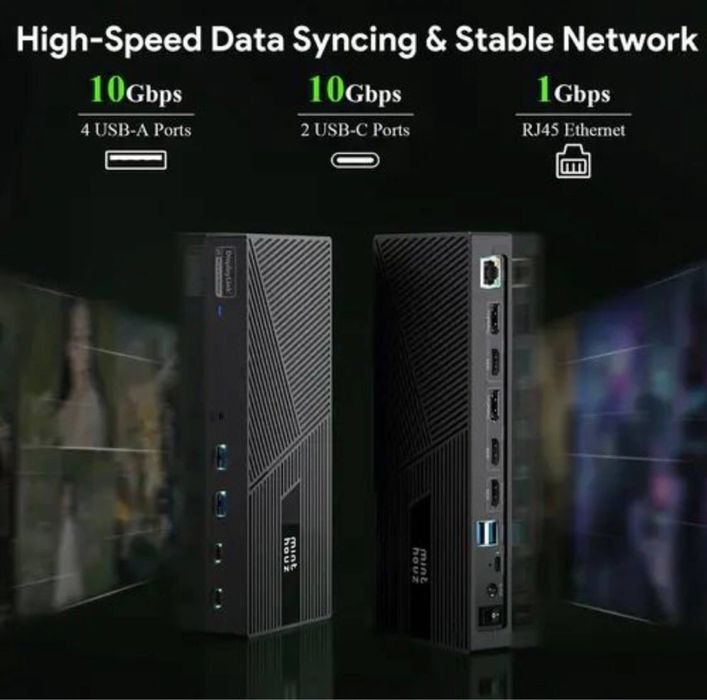 Hub. Хаб. Док-станция USB-C Triple 4K / 3 монитора / Зарядка ноутбука