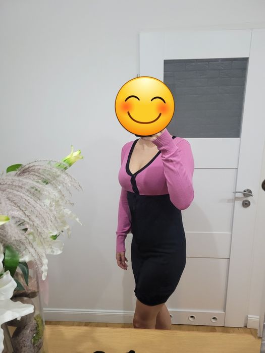 Sukienka sweterkowa dwukolorowa Cropp "For Girls" S