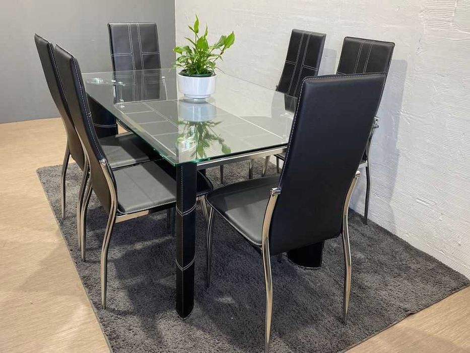 Mesa de jantar preto com 6 cadeiras - envío gratis!!
