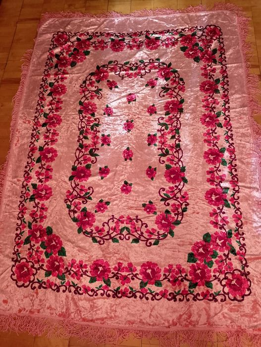 Бархатная скатерть- велюр на стол или кровать. Винтаж. СССР