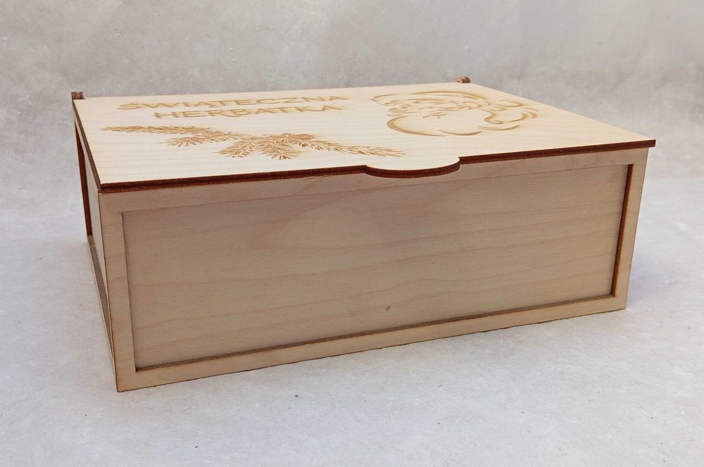 Drewniane Pudełko Na Herbatę z Grawerem Herbaciarka Na Prezent