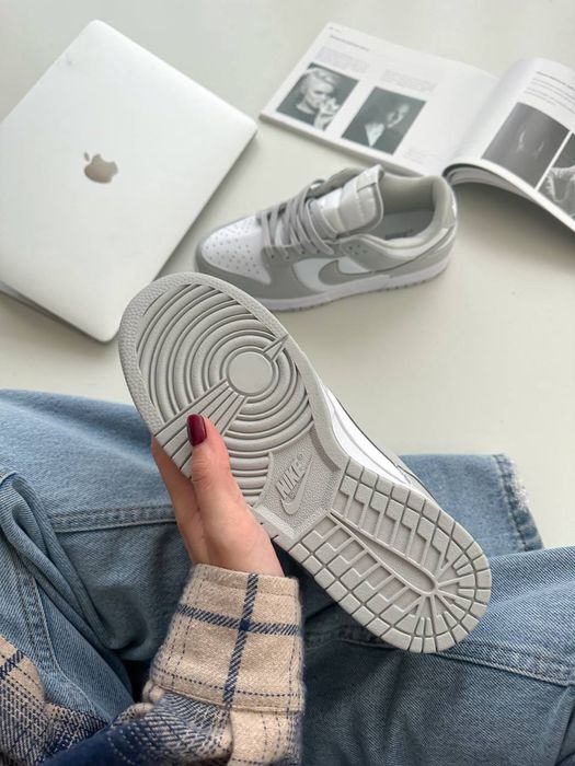 Кросівки Nike Dunk Low Grey White Leather