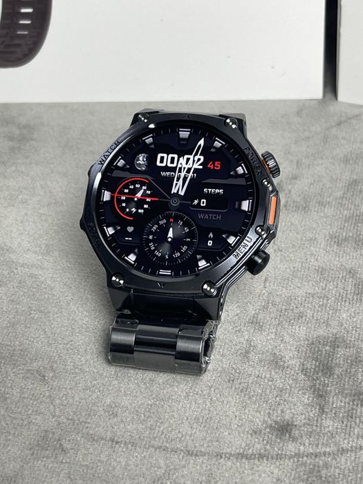 ‼️Смарт-годинник‼️ HARDY AK82 Black AMOLED | військовий тактичний smartwatch з ліхтариком, пульс, SpO2, Bluetooth, Android/iOS