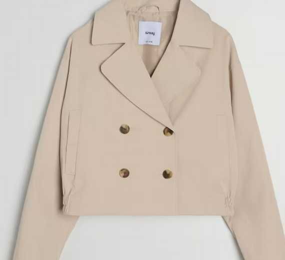 kremowa lekka kurtka oversize m