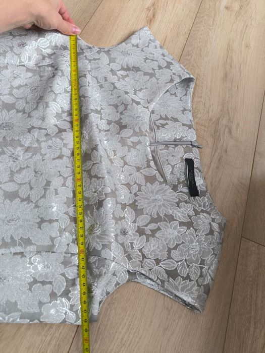 Elegancka sukienka Max Mara srebrna szara  M/L