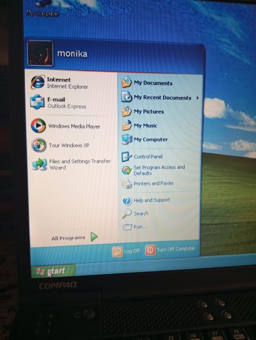 Stary Laptop compaq evo n620c Windows XP