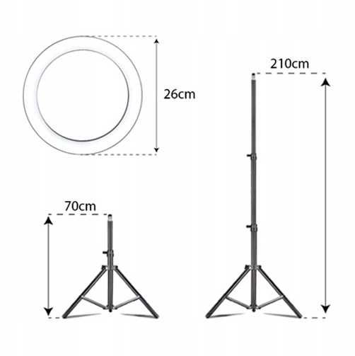 Nowa Lampa Pierścieniowa Ring LED Statyw Uchwyt Na Telefon - WYPRZEDAŻ