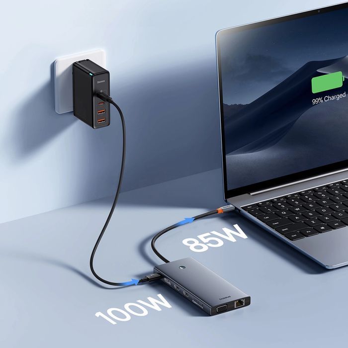 Hub Baseus PortalJoy Series 13w1 USB-C … RJ45 / SD / TF / AUX - szary