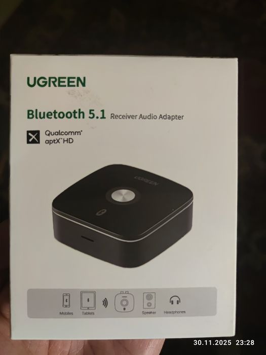 UGREEN CM106 Odbiornik audio Bluetooth 5.1 aptX / 2x RCA / jack 3,5mm