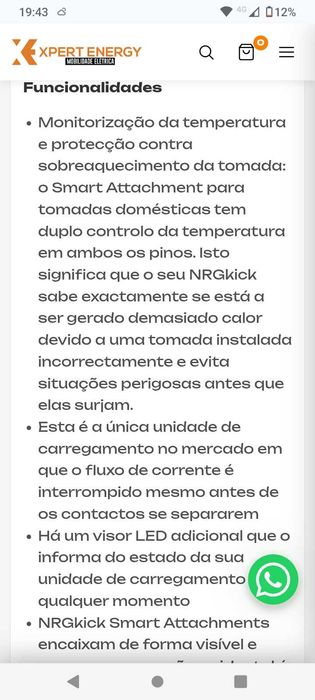 Ficha para carregar carro elétrico,  NRGKick Ficha interligação de segurança.
