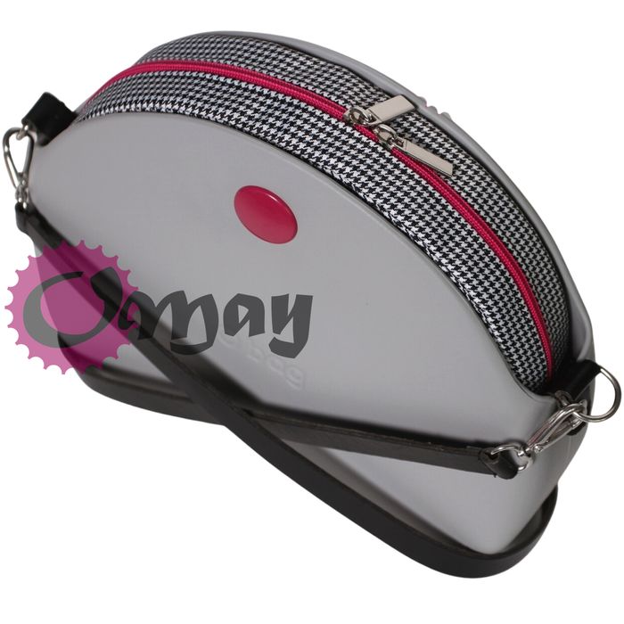 Organizer OBAG MOON LIGHT czarny pepitka róż 2 kieszenie wkład OMAY