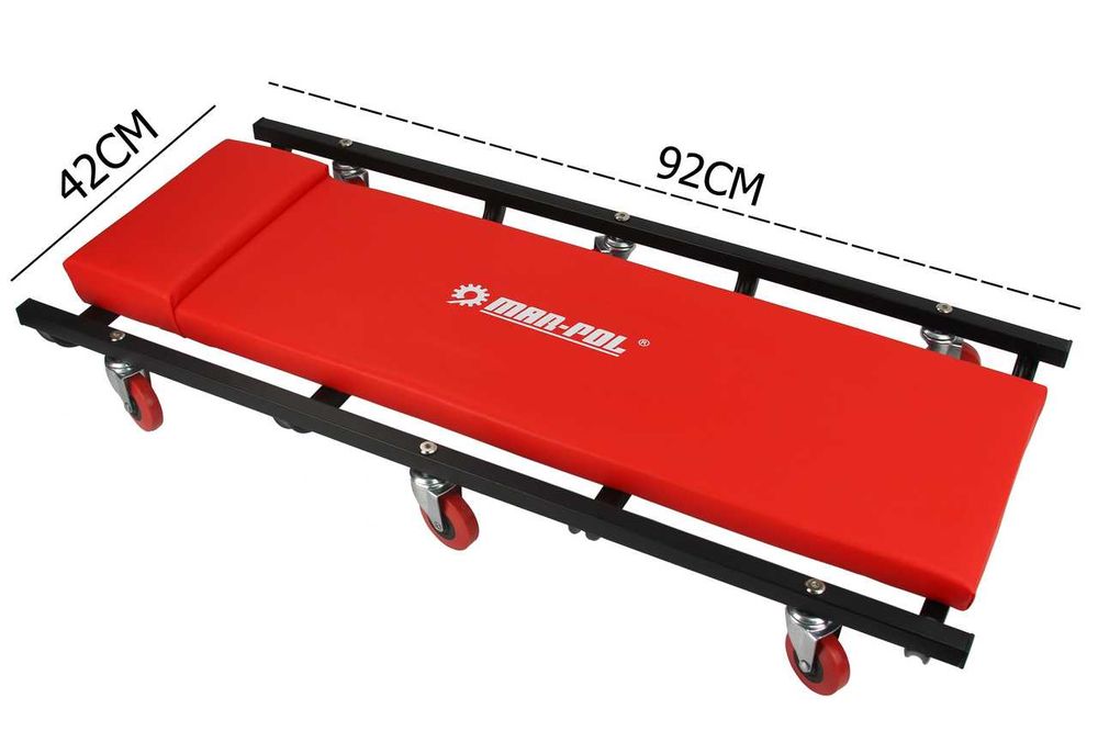 Leżanka warsztatowa LEŻAK WÓZEK 6-kołowa 36" CZERWONA WYTRZYMAŁA