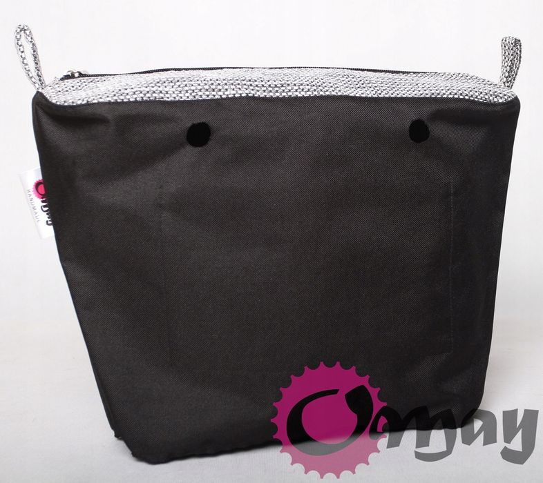 Lekki Czarny organizer OBAG STANDARD plecionka 2 kieszenie wkład OMAY