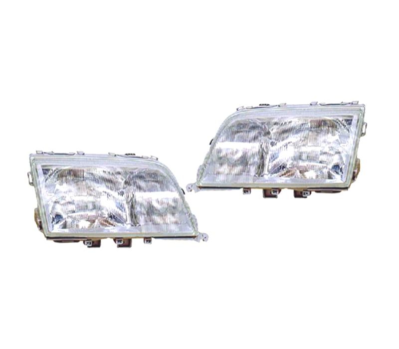 FARÓIS MERCEDES CLASSE C W202 93-96 FUNDO CROMADO