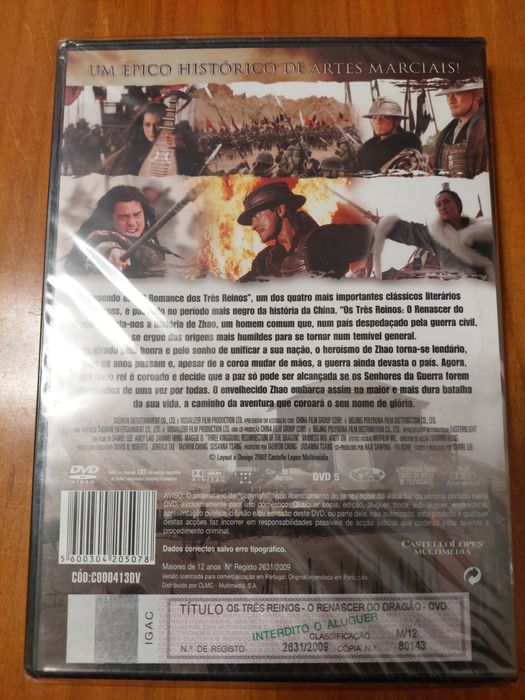 Dvd - Os três Reinos O Renascer do Dragao novo selado