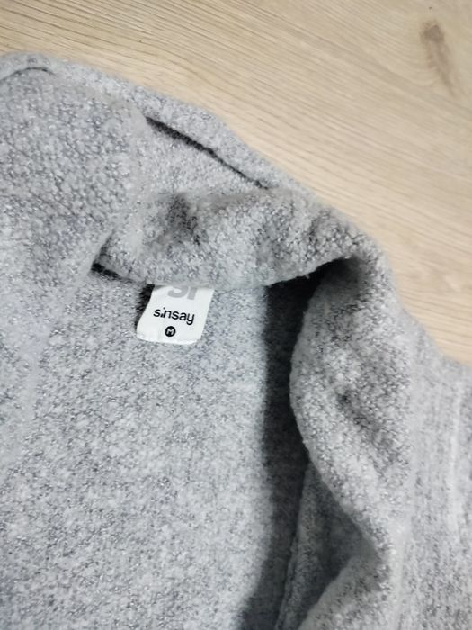Sweter kardigan damski z wiązaniem Sinsay szary 38