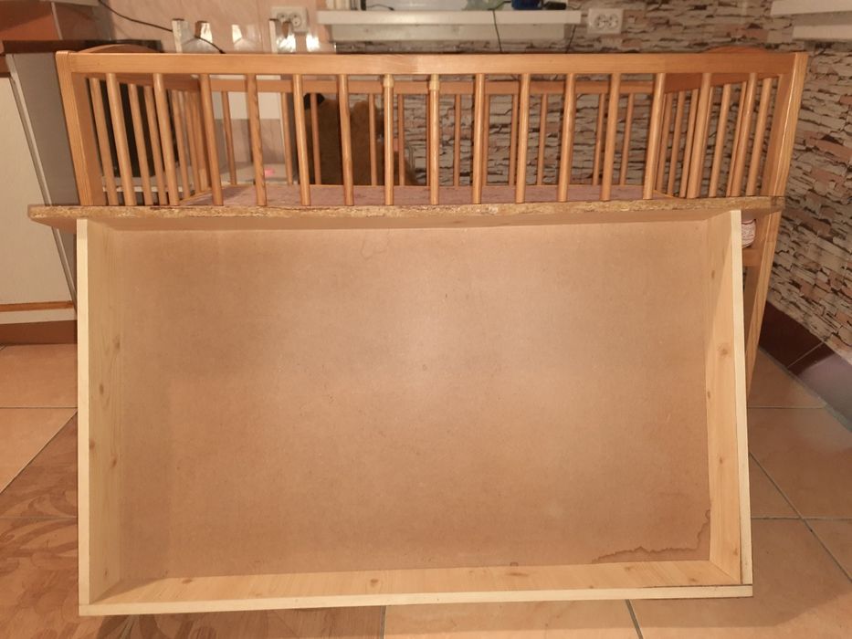 Ліжко дитяче з матрацом, колиска, люлюка, ліжечко