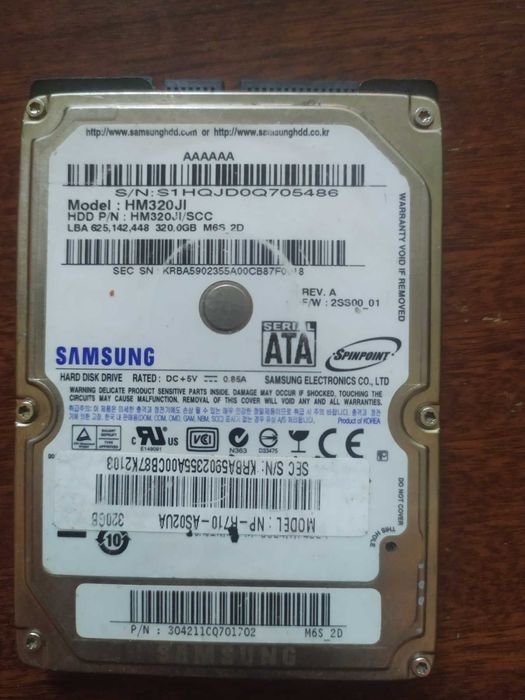 Жорсткий диск для ноутбука Samsung 320GB 2.5" 8MB 5400rpm (HM320JI)