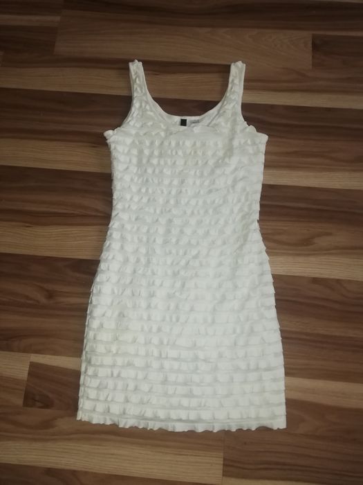 Sukienka tunika h&m xs na s kremowa, bez wad