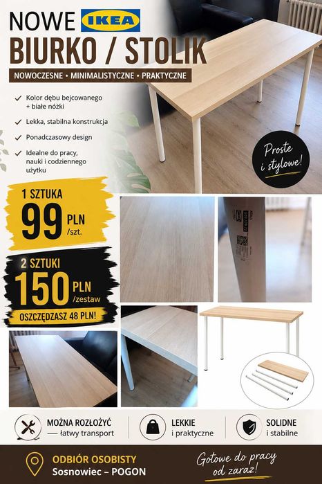 nowy stolik/ biurko IKEA Adils