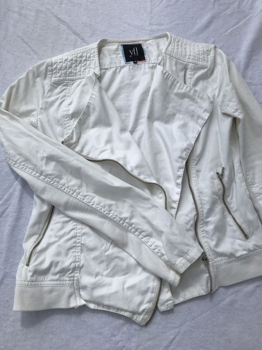 marynarka żakiet narzutka biały kurtka reserved 38