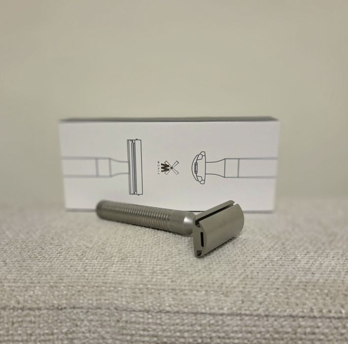 Станок для бритье Muhle Rocca R94 нержавеющая сталь + бонусы (лезвия/мыло)