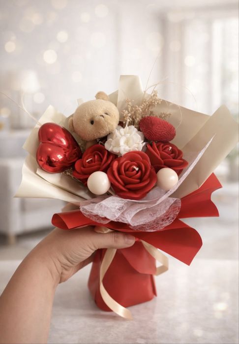 Bukiecik ze swiec na walentynki