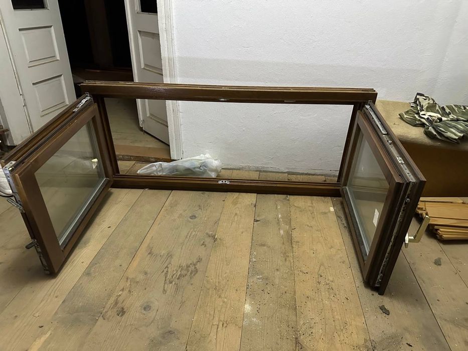 Комплект нових вікон з масива дуба  1,4м х 1м