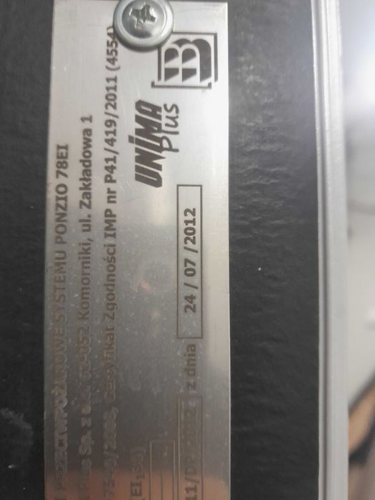 Drzwi przeciwpożarowe aluminiowe 3 rozmiary