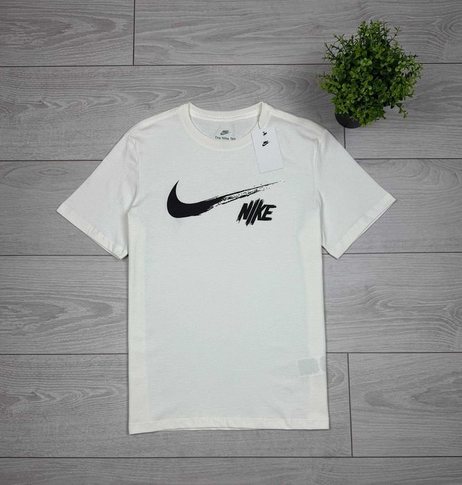 Якісна Чоловіча футболка Nike White з принтом (S-XXL)