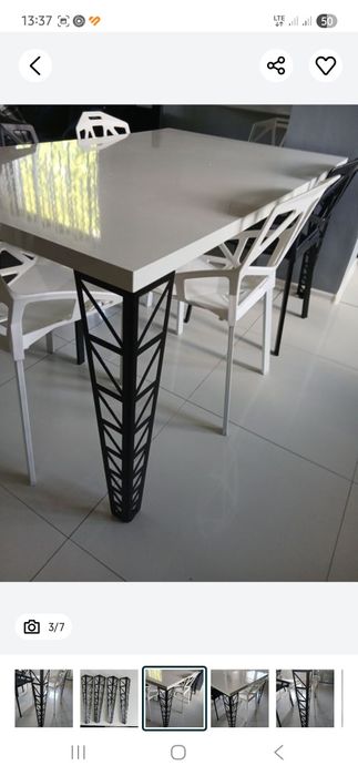 Metalowe czarne loftowe nogi do stołu cztery sztuki