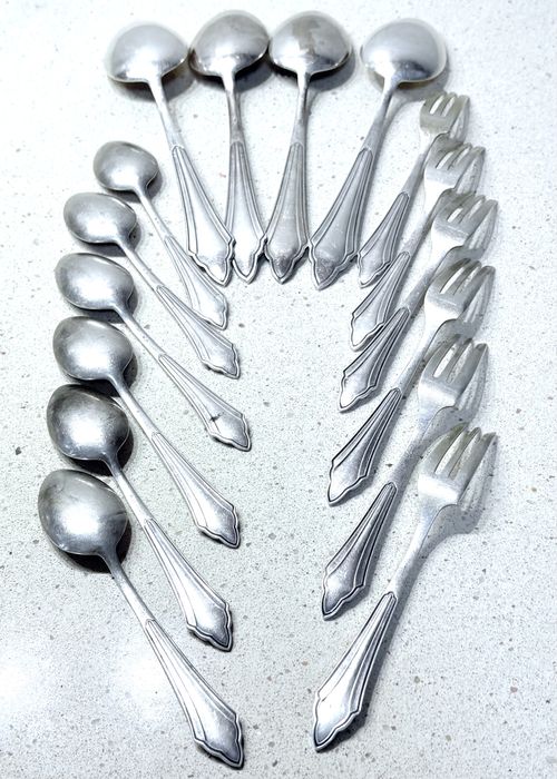 Excelentes peças de talheres WMF padrão leque com banho em prata